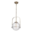 Uttermost Mimas 1-Light Steel and Glass Globe Pendant in Brass Finish