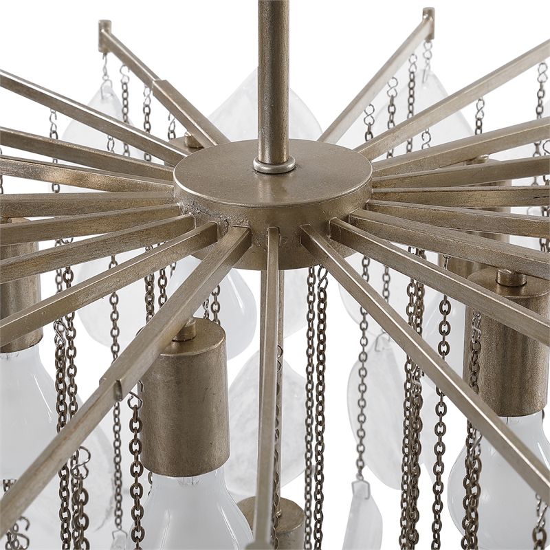 Uttermost Goccia 6-Light Steel and Glass Tear Drop Pendant in Silver