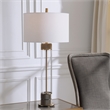 Uttermost Anmer Traditional Iron Glass and Fabric Table Lamp in Brass