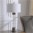 Uttermost Anmer Traditional Iron Glass and Fabric Table Lamp in Brass
