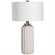 Uttermost Azariah Iron Ceramic and Fabric Crackle Table Lamp in White