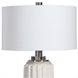 Uttermost Azariah Iron Ceramic and Fabric Crackle Table Lamp in White