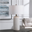 Uttermost Azariah Iron Ceramic and Fabric Crackle Table Lamp in White