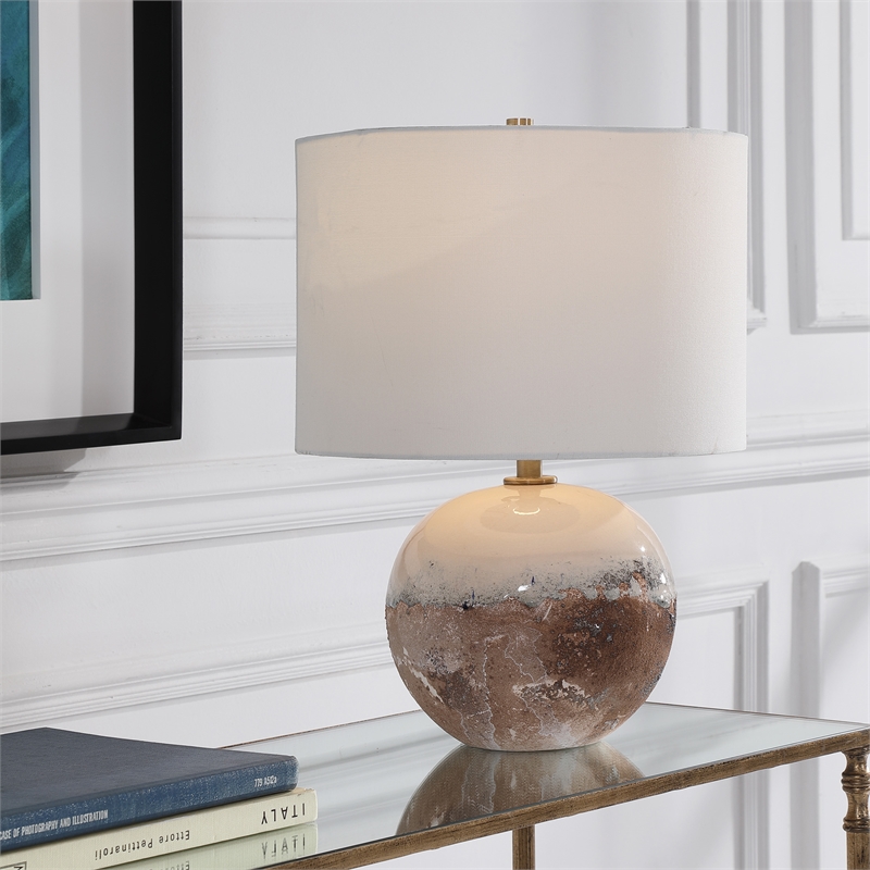 uttermost durango terracotta and iron accent lamp in brown/white