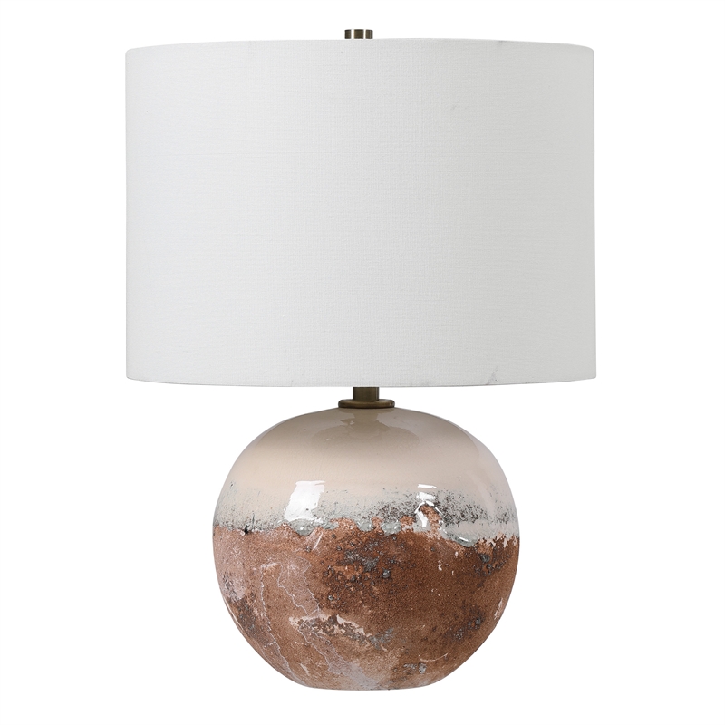 uttermost durango terracotta and iron accent lamp in brown/white