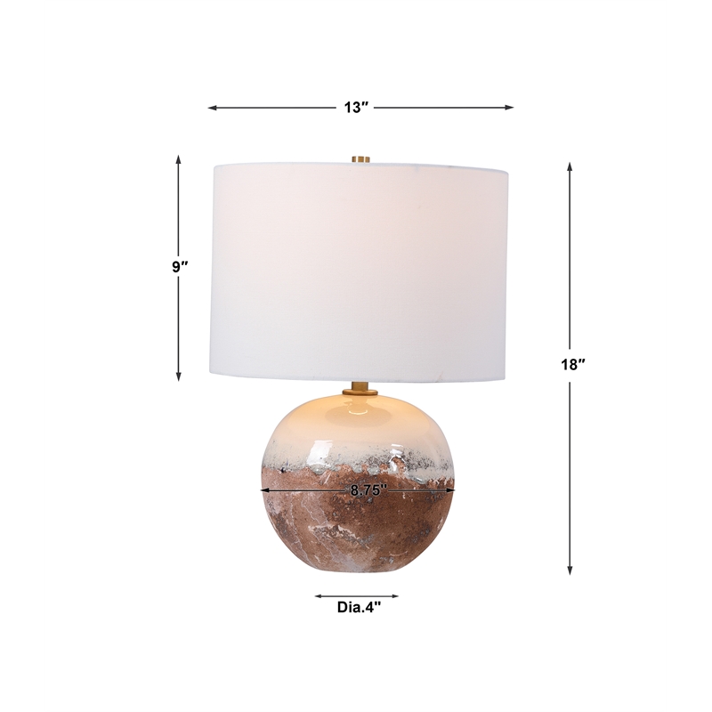uttermost durango terracotta and iron accent lamp in brown/white