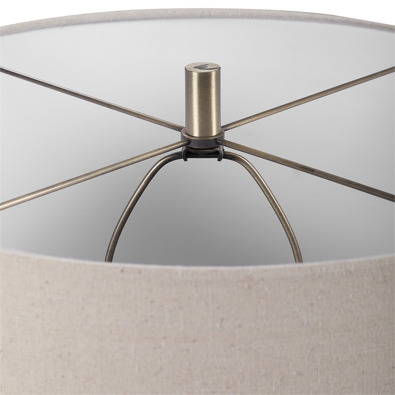 Uttermost Prospect Ceramic and Iron Striped Accent Lamp in Blue/Brown/White