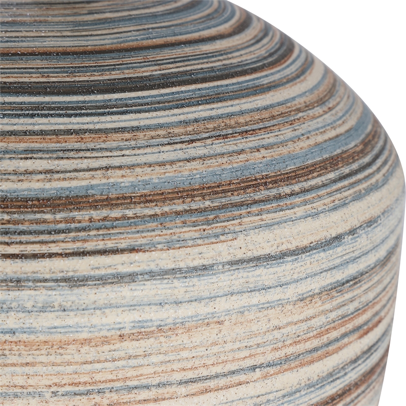 Uttermost Prospect Ceramic and Iron Striped Accent Lamp in Blue/Brown/White