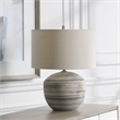Uttermost Prospect Ceramic and Iron Striped Accent Lamp in Blue/Brown/White