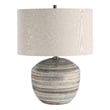 Uttermost Prospect Ceramic and Iron Striped Accent Lamp in Blue/Brown/White