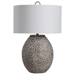 Uttermost Cyprien Transitional Iron Ceramic and Fabric Table Lamp in Gray