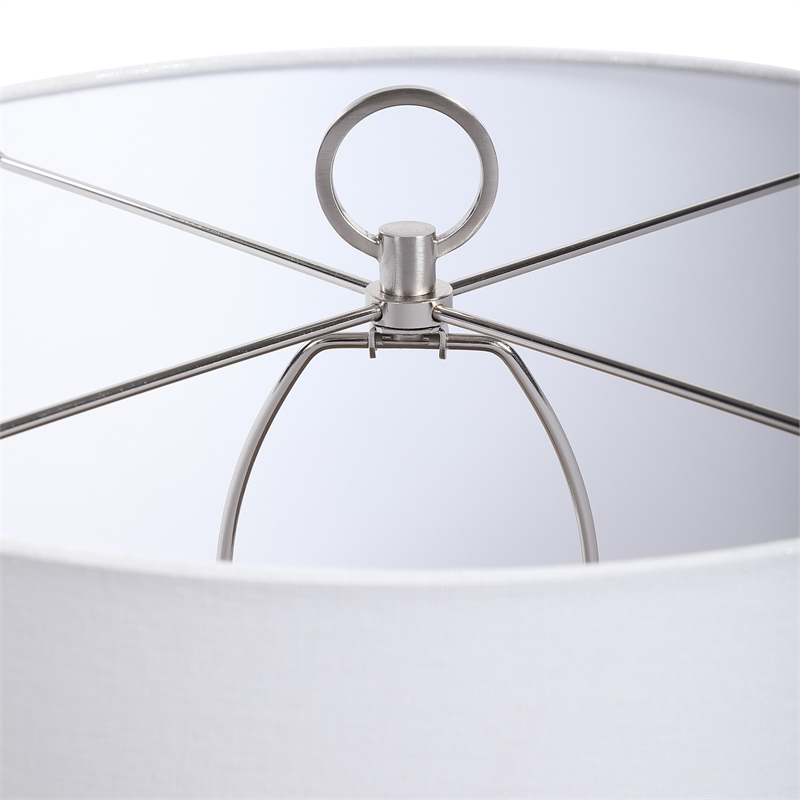 Uttermost Cyprien Transitional Iron Ceramic and Fabric Table Lamp in Gray