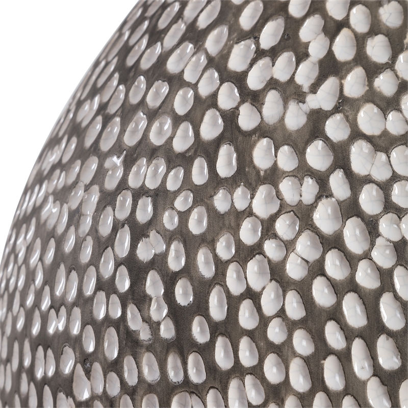 Uttermost Cyprien Transitional Iron Ceramic and Fabric Table Lamp in Gray