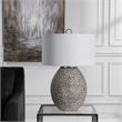 Uttermost Cyprien Transitional Iron Ceramic and Fabric Table Lamp in Gray