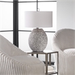 Uttermost Cyprien Transitional Iron Ceramic and Fabric Table Lamp in Gray