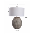Uttermost Cyprien Transitional Iron Ceramic and Fabric Table Lamp in Gray