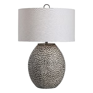 Uttermost Cyprien Transitional Iron Ceramic and Fabric Table Lamp in Gray