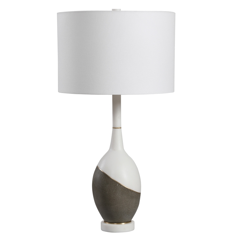 Uttermost Tanali Transitional Concrete Resin and Iron Table Lamp in Gray/White