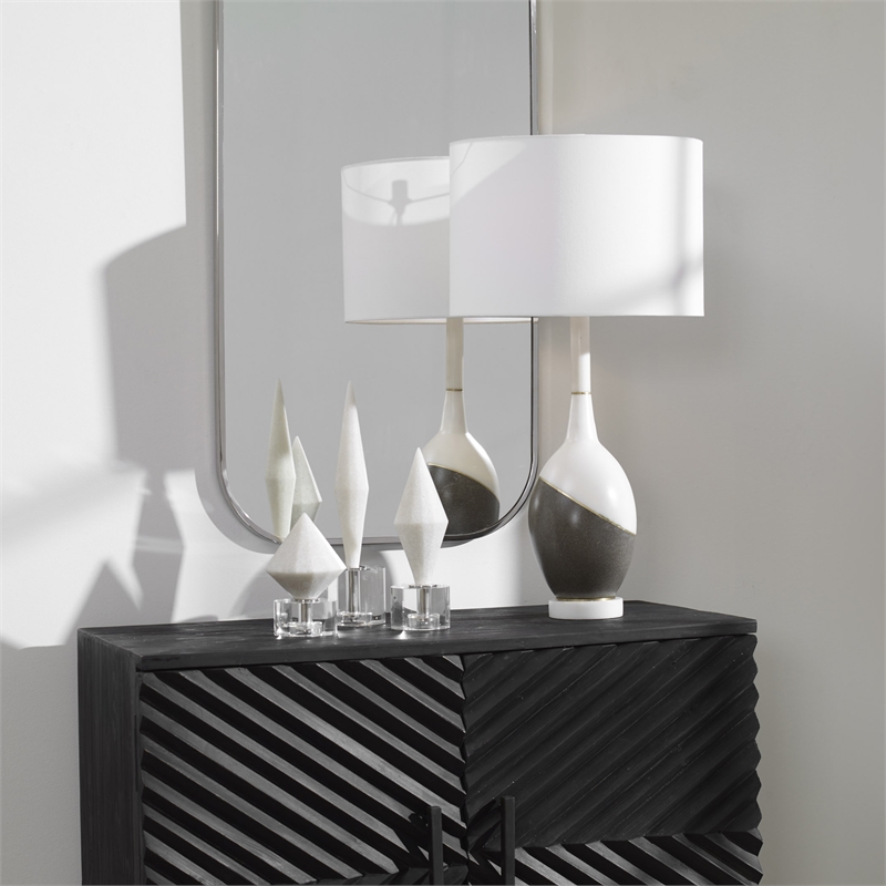 Uttermost Tanali Transitional Concrete Resin and Iron Table Lamp in Gray/White