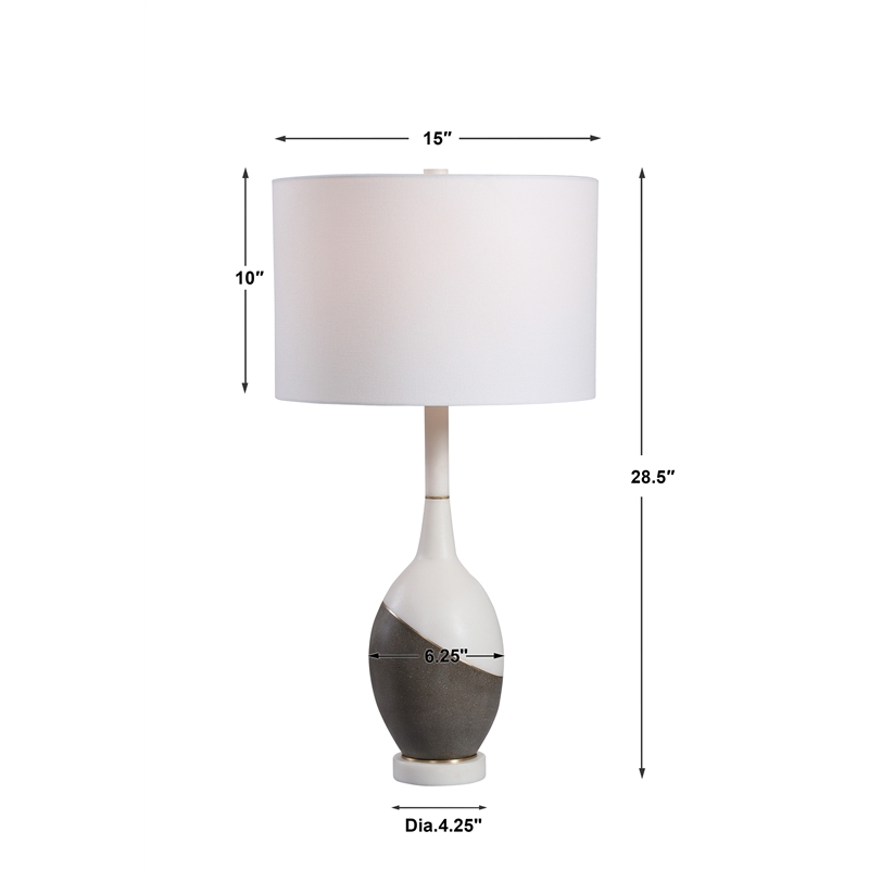 Uttermost Tanali Transitional Concrete Resin and Iron Table Lamp in Gray/White