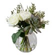 Uttermost Belmonte Polyester Glass Plastic Floral Bouquet & Vase in Green/White