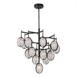 Uttermost Maxin 15-Light Steel and Glass Large Chandelier in Bronze/Black