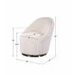 Uttermost Crue Wood Stainless Steel and Fabric Swivel Chair in White