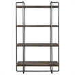 Uttermost Stilo Farmhouse Boat Wood Plywood and Steel Etagere in Brown/Gray