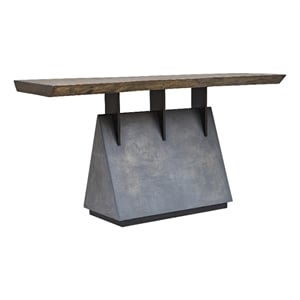Uttermost Vessel Farmhouse Wood and Iron Console Table in Brown/Gray