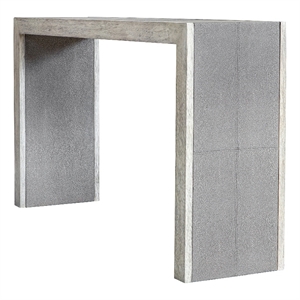 Uttermost Aerina Faux Shagreen and Wood Console Table in Aged Gray/White