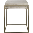Uttermost Inda Contemporary MDF Wood and Steel Accent Table in Brass/White