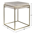 Uttermost Inda Contemporary MDF Wood and Steel Accent Table in Brass/White