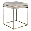 Uttermost Inda Contemporary MDF Wood and Steel Accent Table in Brass/White