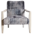 Uttermost Watercolor Contemporary Fabric and Wood Accent Chair in Blue/Gray