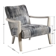 Uttermost Watercolor Contemporary Fabric and Wood Accent Chair in Blue/Gray