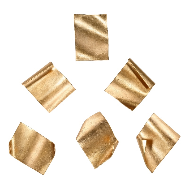 Uttermost Fluttering Pages Contemporary Iron Wall Decor in Gold (Set of 6)