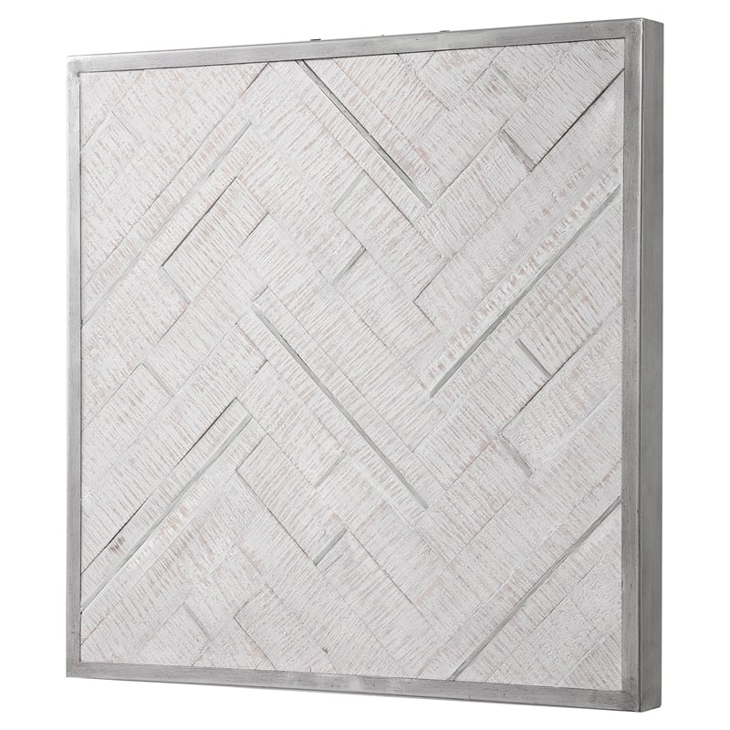 Uttermost Redondo Coastal Wood and Metal Wall Decor in Silver/White