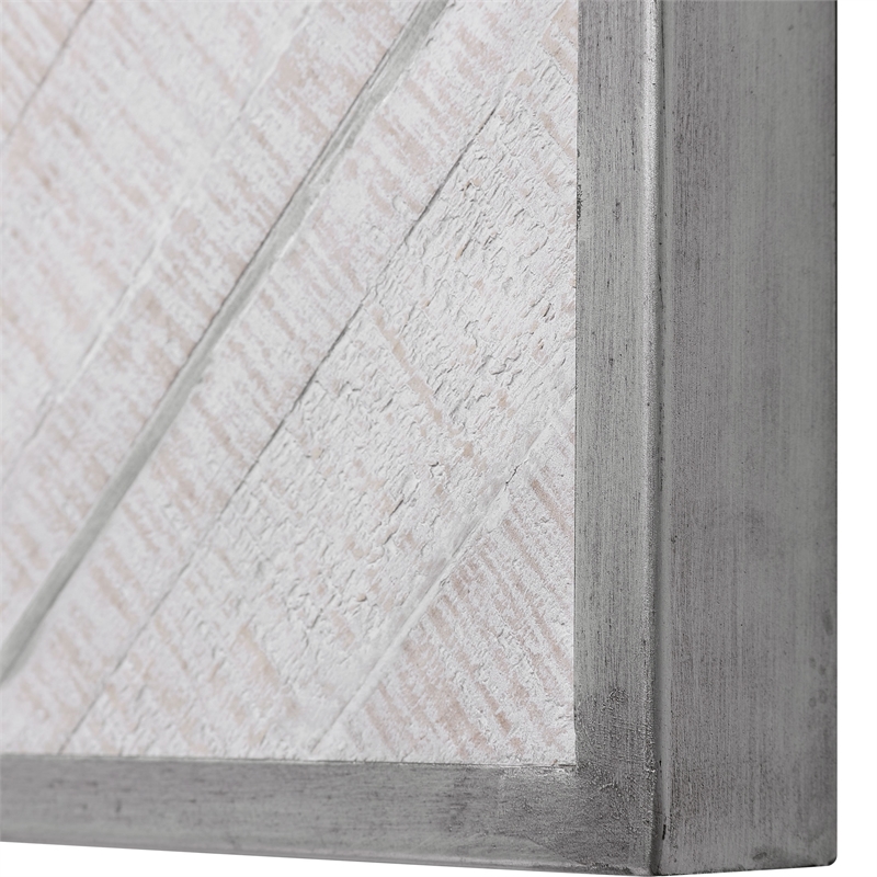 Uttermost Redondo Coastal Wood and Metal Wall Decor in Silver/White