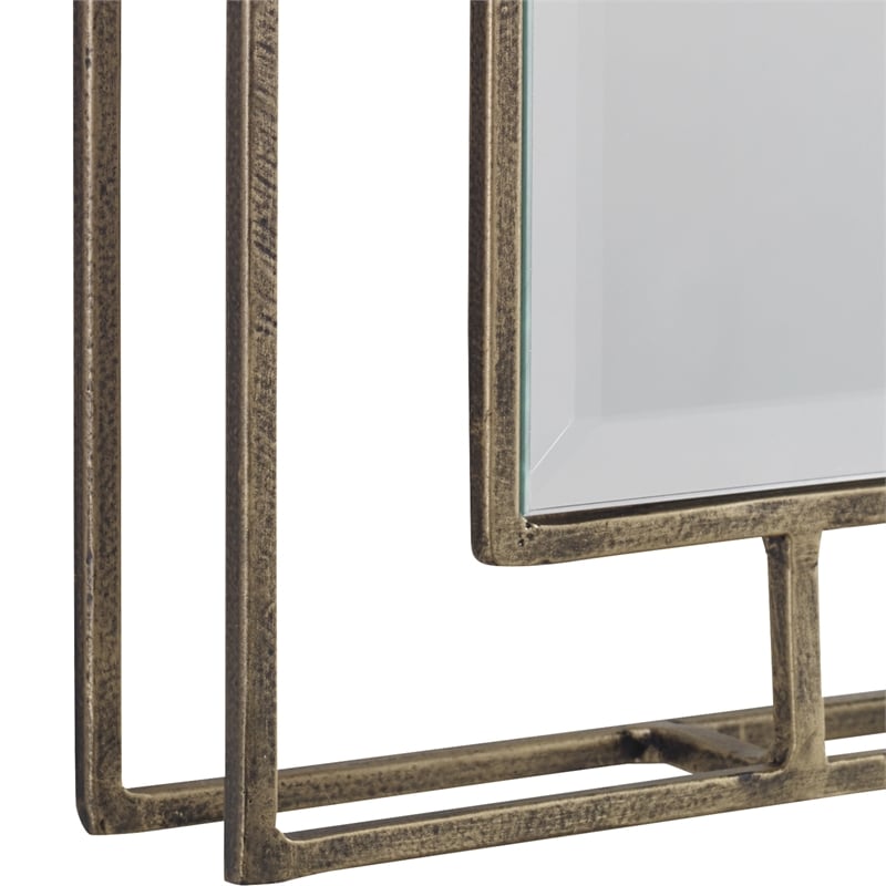 Uttermost Rutledge Contemporary Solid Wood Mirrors in Gold (Set of 2)