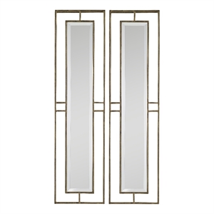 Uttermost Rutledge Contemporary Solid Wood Mirrors in Gold (Set of 2)
