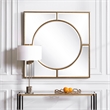 Uttermost Stanford Square Traditional MDF Wood Mirror in Gold