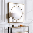 Uttermost Stanford Square Traditional MDF Wood Mirror in Gold