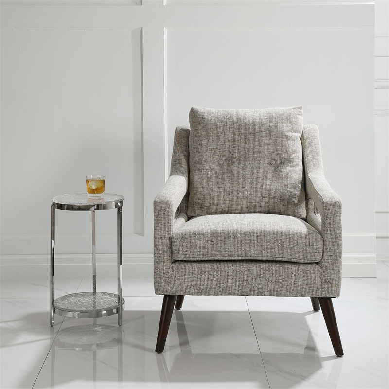 Uttermost Obrien Coastal Fabric Foam and Wood Armchair in Gray