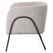Uttermost Jacobsen Farmhouse Fabric Wood and Iron Accent Chair in Gray/White