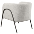 Uttermost Jacobsen Farmhouse Fabric Wood and Iron Accent Chair in Gray/White