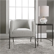 Uttermost Jacobsen Farmhouse Fabric Wood and Iron Accent Chair in Gray/White