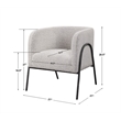 Uttermost Jacobsen Farmhouse Fabric Wood and Iron Accent Chair in Gray/White