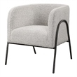 Uttermost Jacobsen Farmhouse Fabric Wood and Iron Accent Chair in Gray/White