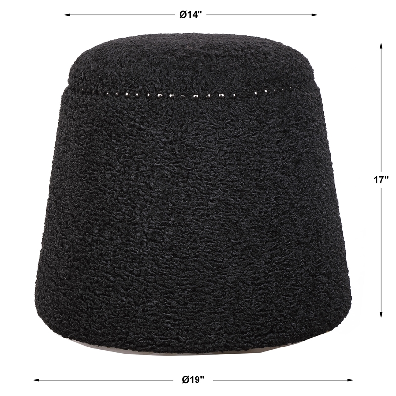 Uttermost Gumdrop Contemporary Plywood Foam and Fabric Ottoman in Black