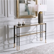Uttermost Kentmore Contemporary Iron and Glass Console Table in Black/Gold